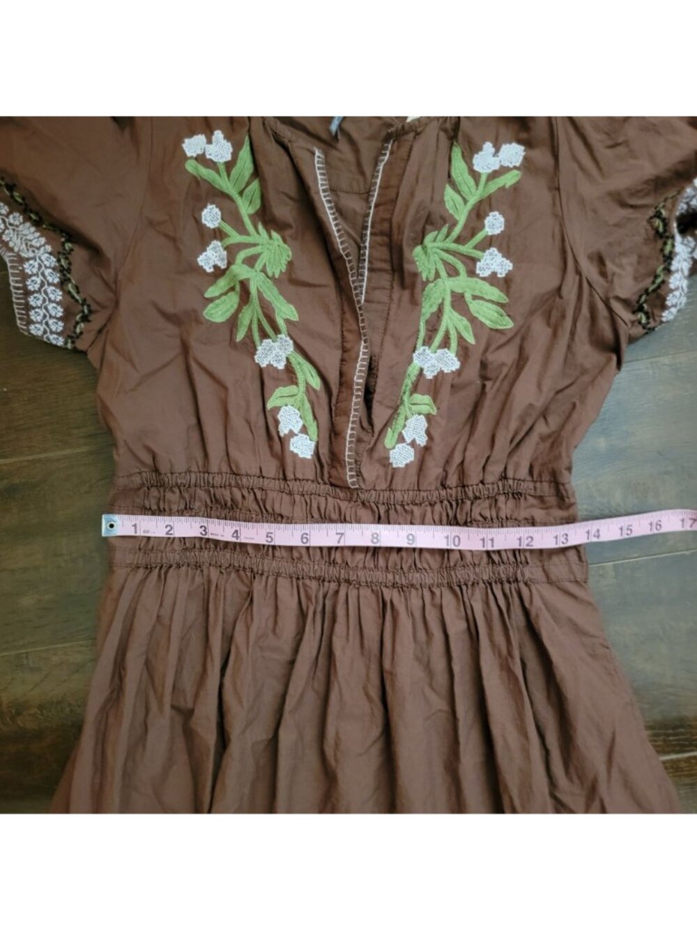 Anthropologie The Somerset Maxi Dress Embroidered Cottagecore Peasant Womens M - Picture 5 of 8